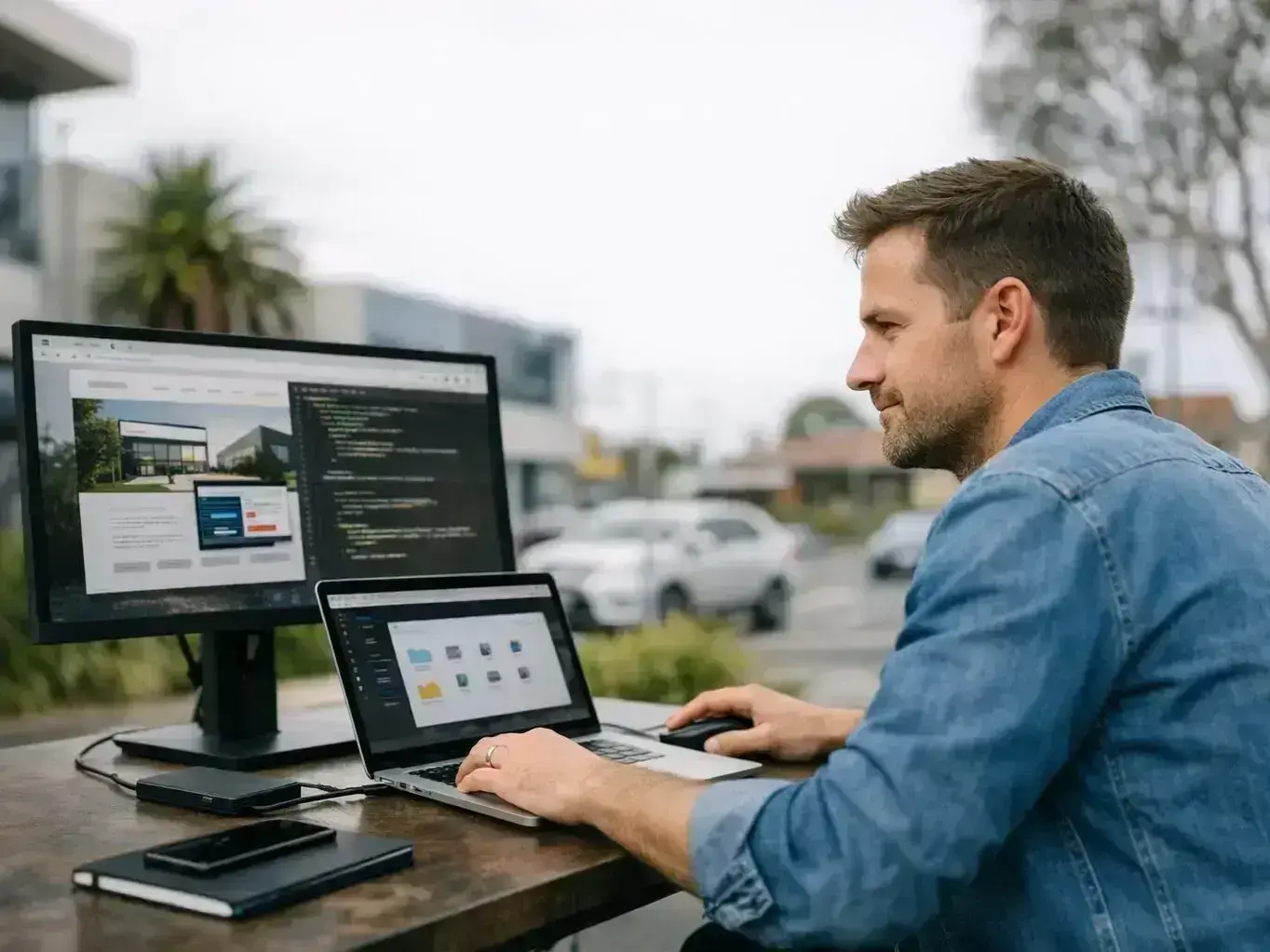 Digital marketing agency workspace