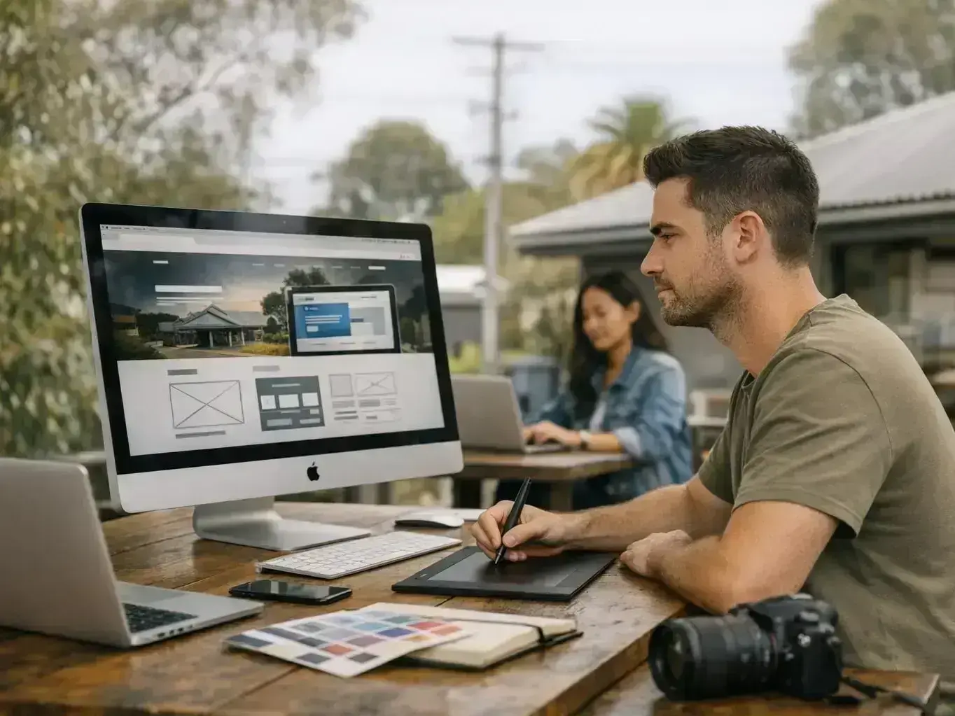 Digital marketing agency workspace
